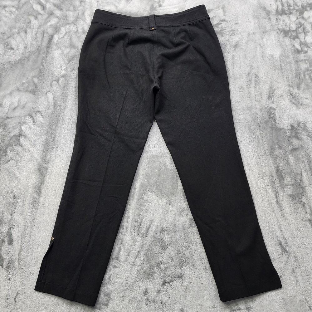 Club Monaco Pants Womens 8 Black Petrah Cropped Split Hem Stretch Preppy Office - Picture 3 of 13